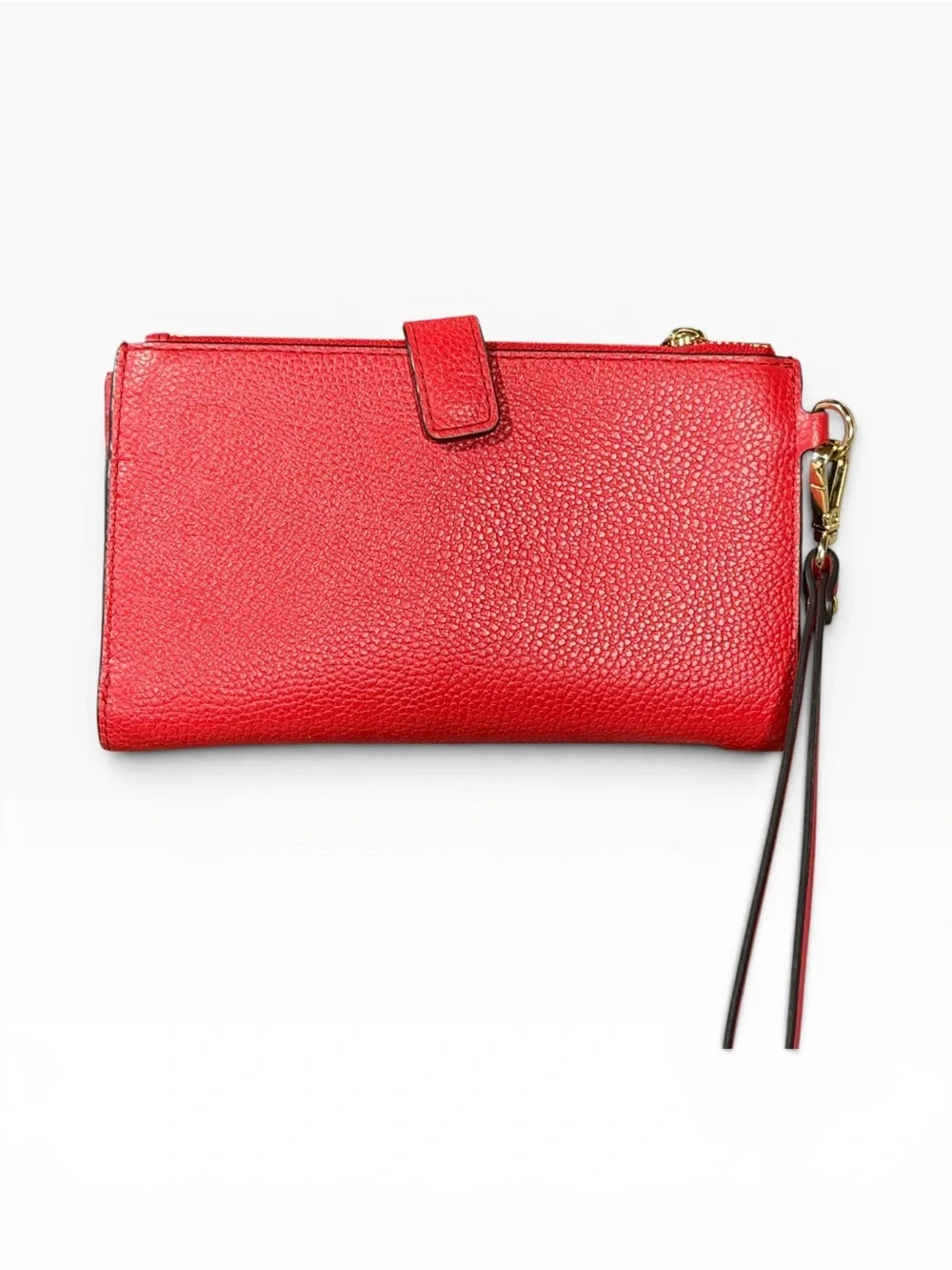Michael Kors Red Pebbled Leather Double Zip Wristlet
